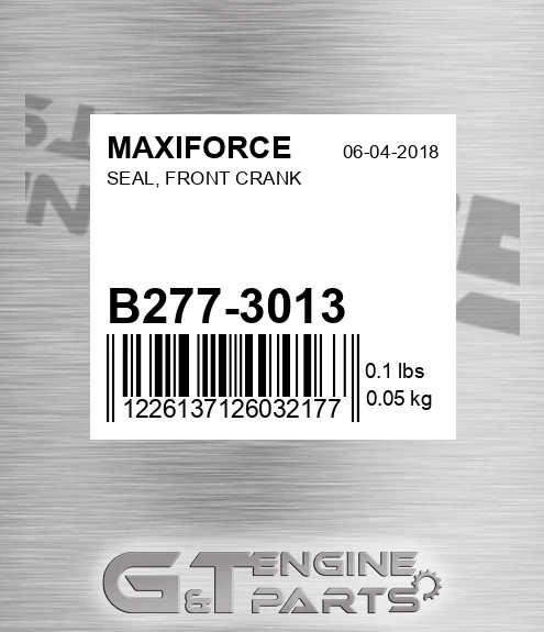 B277-3013 Seal, Front Crank for MAXIFORCE