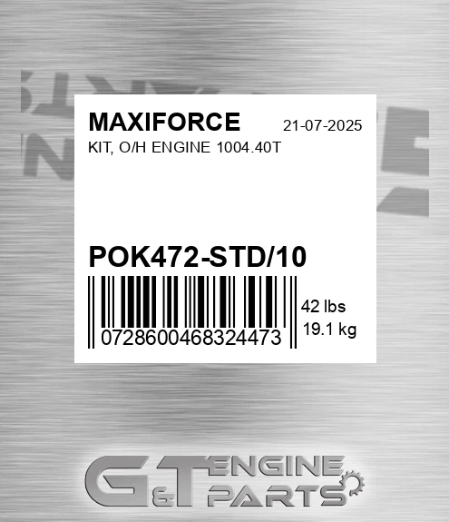 POK472-STD/10 Kit, O/h Engine 1004.40t for MAXIFORCE
