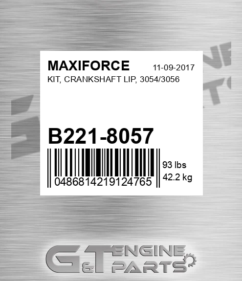 B221-8057 Kit, Crankshaft Lip, 3054/3056 for MAXIFORCE
