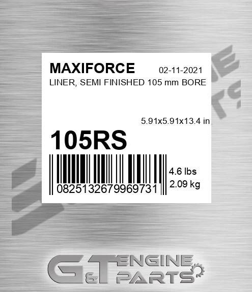 105RS MAXIFORCE Liner, Semi Finished 105 Mm Bore