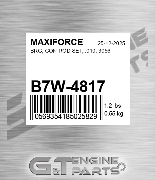 B7W-4817 Brg, Con Rod Set, .010, 3056 for MAXIFORCE