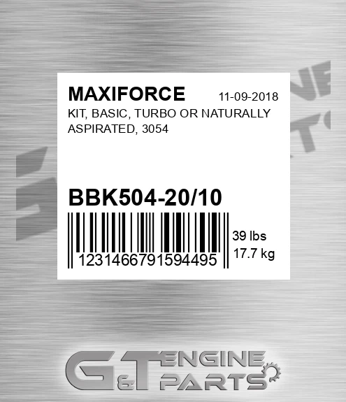BBK504-20/10 Kit, Basic, Turbo Or Naturally Aspirated, 3054 for MAXIFORCE