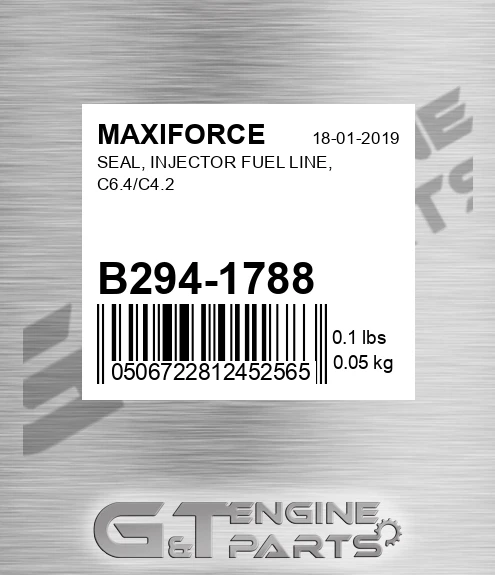 B294-1788 Seal, Injector Fuel Line, C6.4/c4.2 for MAXIFORCE