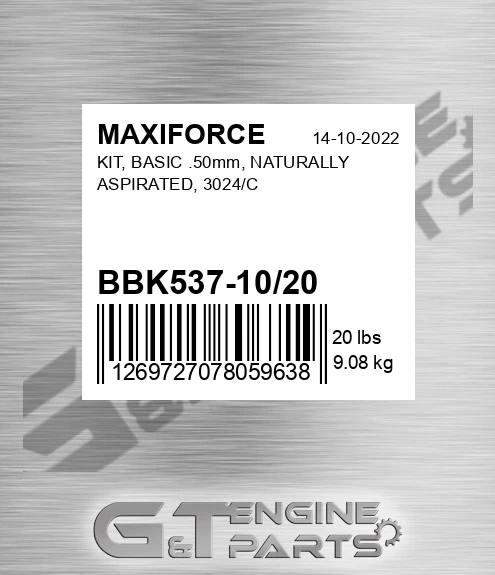 BBK537-10/20 Kit, Basic .50mm, Naturally Aspirated, 3024/c for MAXIFORCE