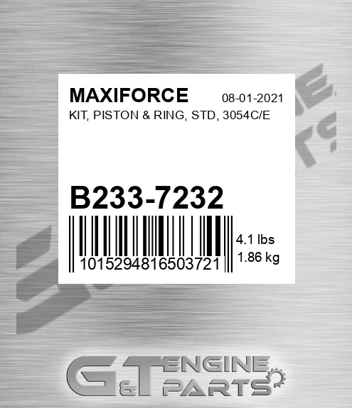 B233-7232 Kit, Piston & Ring, Std, 3054c/e for MAXIFORCE