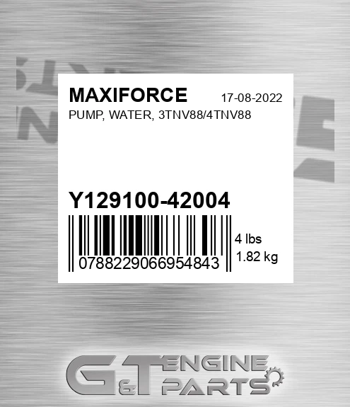Y129100-42004 Pump, Water, 3tnv88/4tnv88 for MAXIFORCE