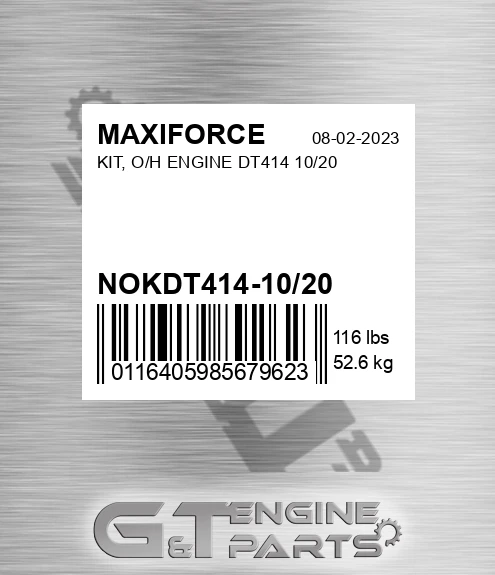 NOKDT414-10/20 Kit, O/h Engine Dt414 10/20