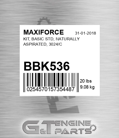 BBK536 Kit, Basic Std, Naturally Aspirated, 3024/c for MAXIFORCE