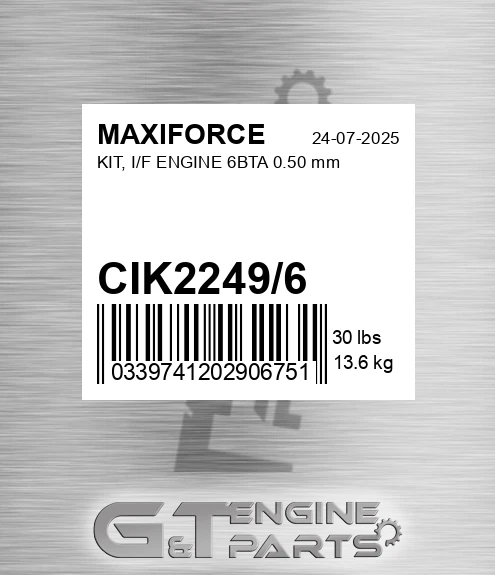 CIK2249/6 Kit, I/f Engine 6bta 0.50 Mm for MAXIFORCE
