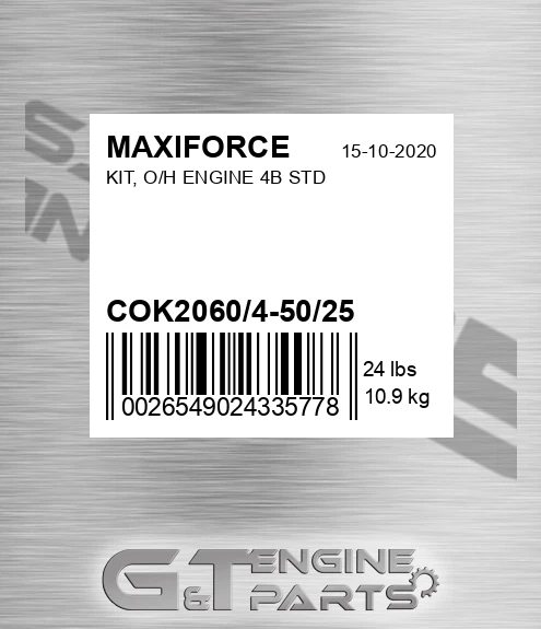 COK2060/4-50/25 Kit, O/h Engine 4b Std for MAXIFORCE
