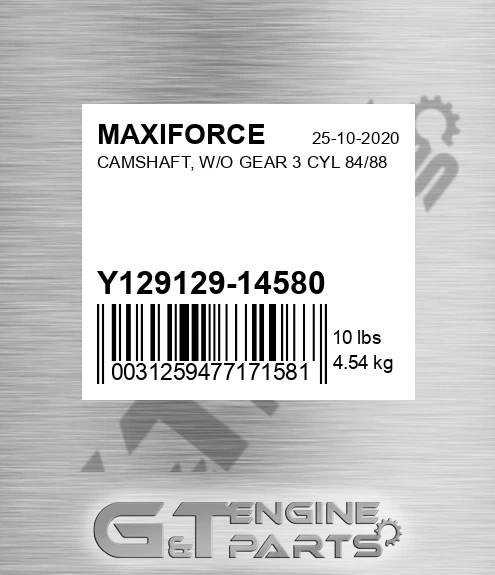 Y129129-14580 Camshaft, W/o Gear 3 Cyl 84/88 for MAXIFORCE