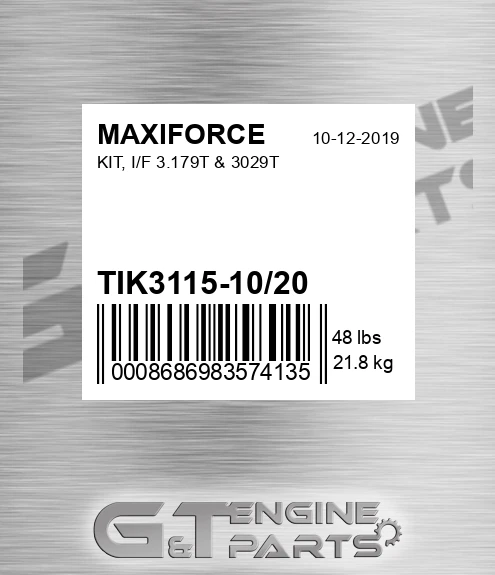 TIK3115-10/20 Kit, I/f 3.179t & 3029t for MAXIFORCE