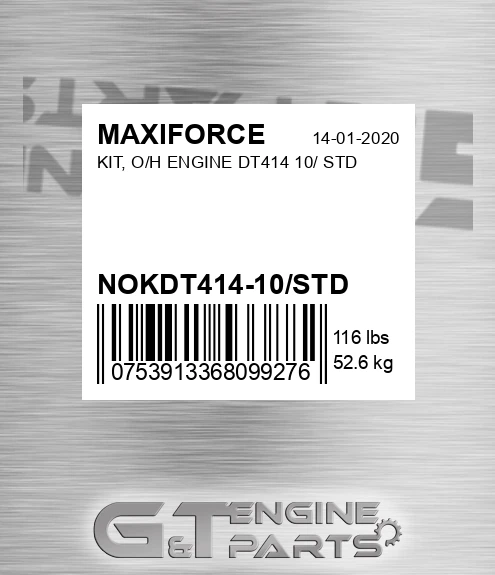 NOKDT414-10/STD Kit, O/h Engine Dt414 10/ Std