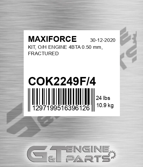 COK2249F/4 Kit, O/h Engine 4bta 0.50 Mm, Fractured for MAXIFORCE