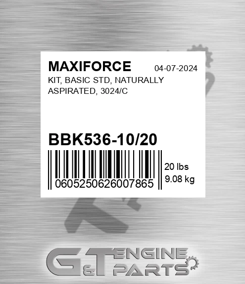 BBK536-10/20 Kit, Basic Std, Naturally Aspirated, 3024/c for MAXIFORCE