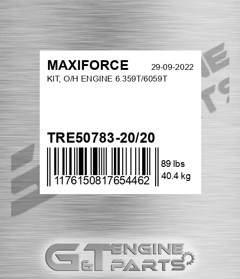 TRE50783-20/20 Kit, O/h Engine 6.359t/6059t for MAXIFORCE