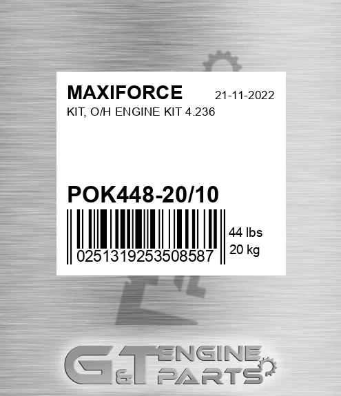 POK448-20/10 Kit, O/h Engine Kit 4.236 for MAXIFORCE