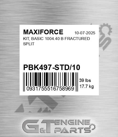 PBK497-STD/10 Kit, Basic 1004.40 B Fractured Split for MAXIFORCE