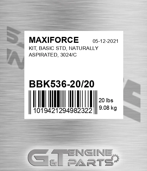 BBK536-20/20 Kit, Basic Std, Naturally Aspirated, 3024/c for MAXIFORCE
