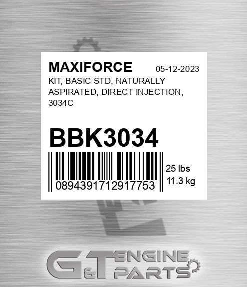 BBK3034 Kit, Basic Std, Naturally Aspirated, Direct Injection, 3034c