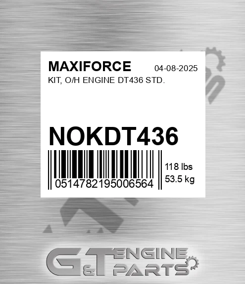 NOKDT436 Kit, O/h Engine Dt436 Std.