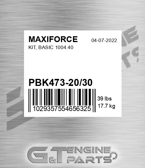 PBK473-20/30 Kit, Basic 1004.40 for MAXIFORCE