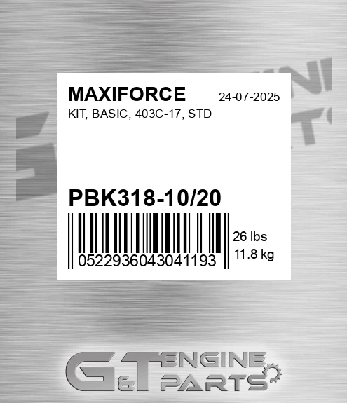 PBK318-10/20 Kit, Basic, 403c-17, Std for MAXIFORCE