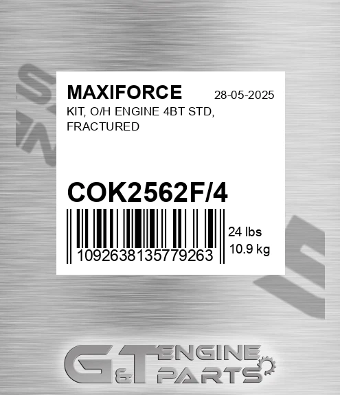 COK2562F/4 Kit, O/h Engine 4bt Std, Fractured for MAXIFORCE