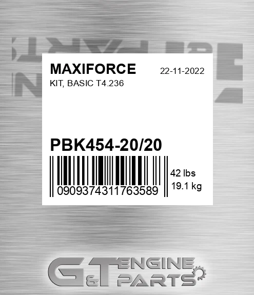PBK454-20/20 Kit, Basic T4.236 for MAXIFORCE