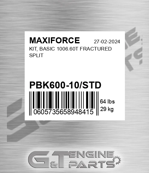 PBK600-10/STD Kit, Basic 1006.60t Fractured Split for MAXIFORCE