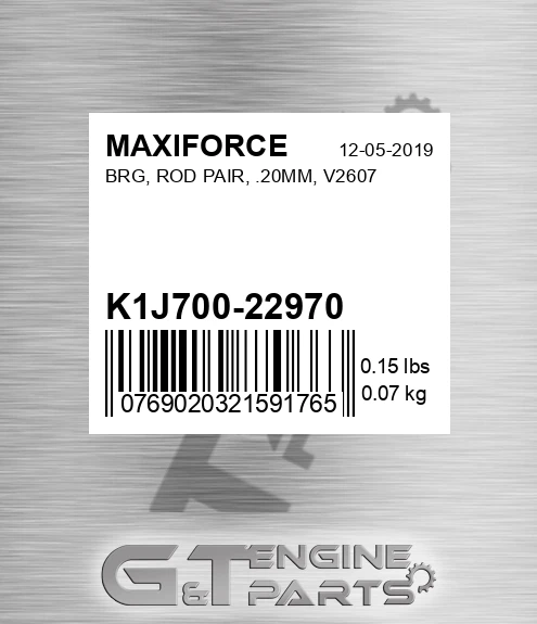 K1J700-22970 Brg, Rod Pair, .20mm, V2607 for MAXIFORCE
