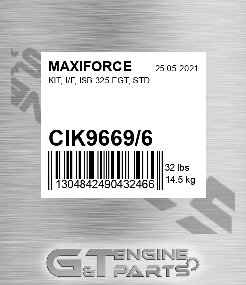 CIK9669/6 Kit, I/f, Isb 325 Fgt, Std for MAXIFORCE