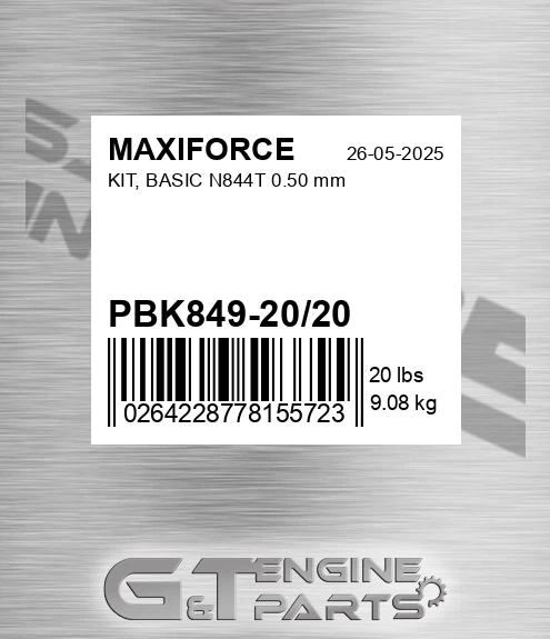 PBK849-20/20 Kit, Basic N844t 0.50 Mm for MAXIFORCE
