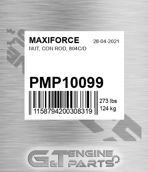 PMP10099 Nut, Con Rod, 804c/d for MAXIFORCE