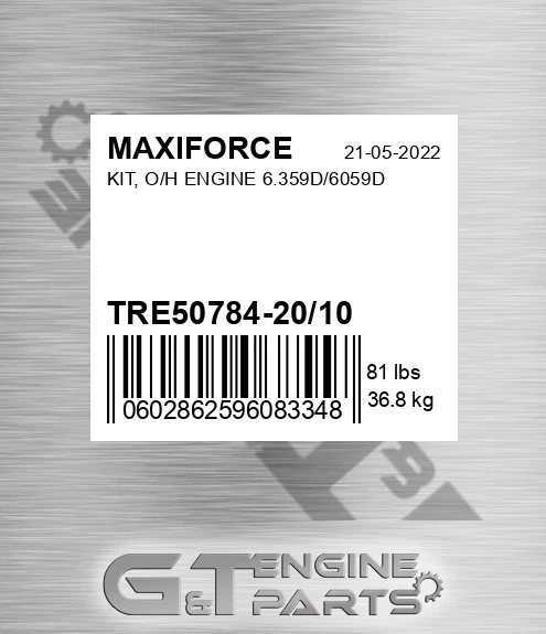 TRE50784-20/10 Kit, O/h Engine 6.359d/6059d for MAXIFORCE