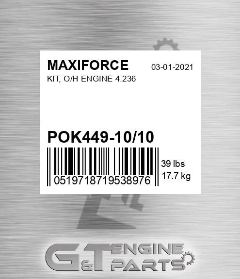 POK449-10/10 Kit, O/h Engine 4.236 for MAXIFORCE