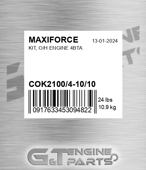 COK2100/4-10/10 Kit, O/h Engine 4bta for MAXIFORCE