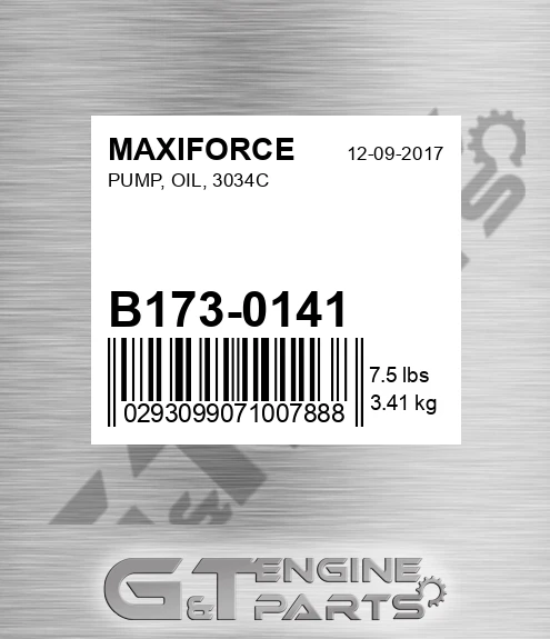 B173-0141 Pump, Oil, 3034c for MAXIFORCE