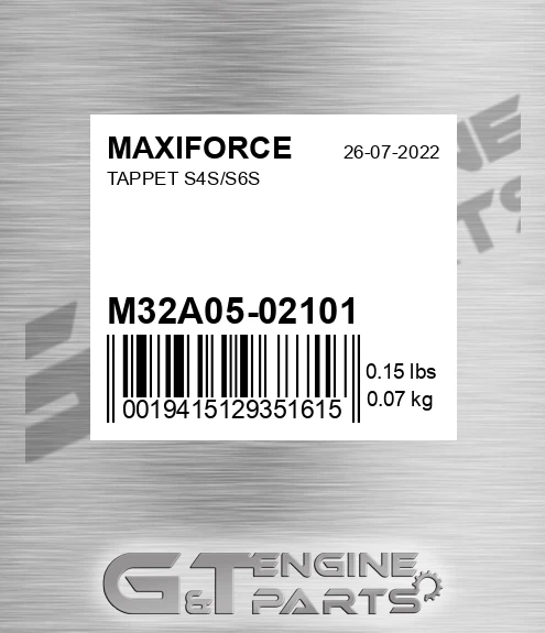 M32A05-02101 Tappet S4s/s6s for MAXIFORCE