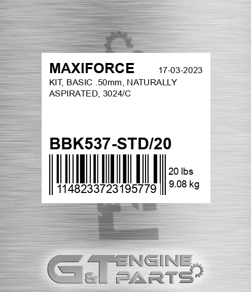 BBK537-STD/20 Kit, Basic .50mm, Naturally Aspirated, 3024/c for MAXIFORCE