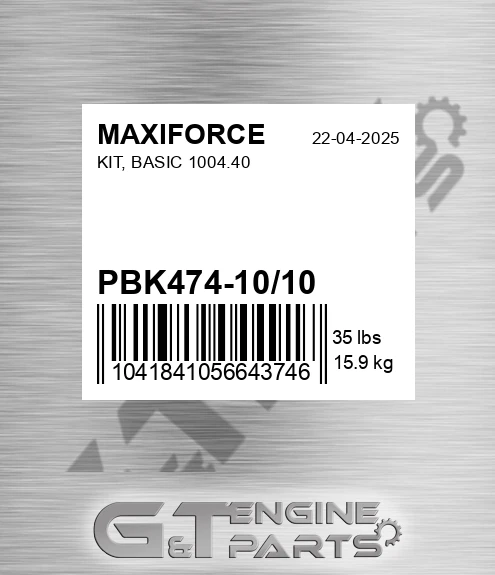 PBK474-10/10 Kit, Basic 1004.40 for MAXIFORCE