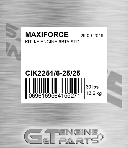 CIK2251/6-25/25 Kit, I/f Engine 6bta Std for MAXIFORCE