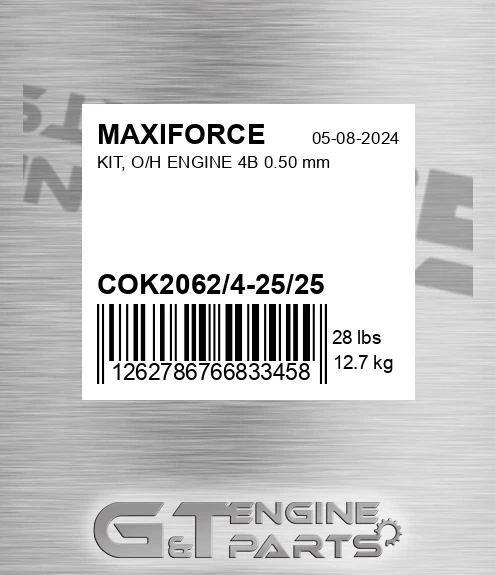COK2062/4-25/25 Kit, O/h Engine 4b 0.50 Mm for MAXIFORCE