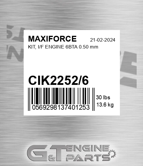 CIK2252/6 Kit, I/f Engine 6bta 0.50 Mm for MAXIFORCE