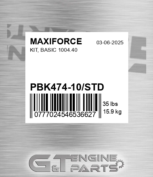 PBK474-10/STD Kit, Basic 1004.40 for MAXIFORCE