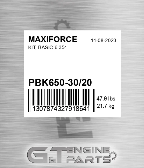 PBK650-30/20 Kit, Basic 6.354 for MAXIFORCE