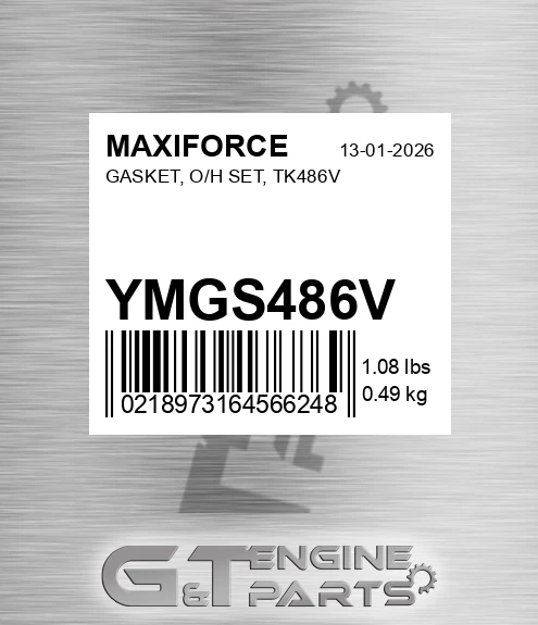 YMGS486V Gasket, O/h Set, Tk486v for MAXIFORCE