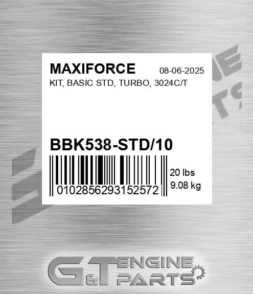 BBK538-STD/10 Kit, Basic Std, Turbo, 3024c/t for MAXIFORCE