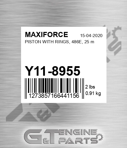 Y11-8955 Piston With Rings, 486e, 25 M