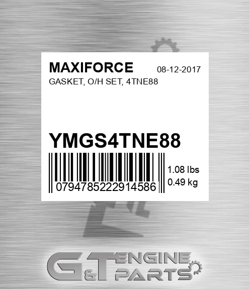 YMGS4TNE88 Gasket, O/h Set, 4tne88 for MAXIFORCE